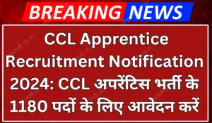 CCL Apprentice Recruitment Notification 2024 Apply for 1180 Apprentice Vacancies