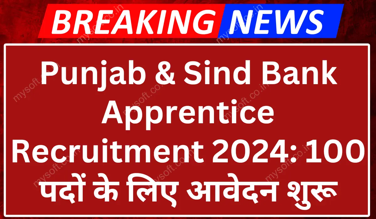 Punjab & Sind Bank Apprentice Recruitment 2024 Apply Online