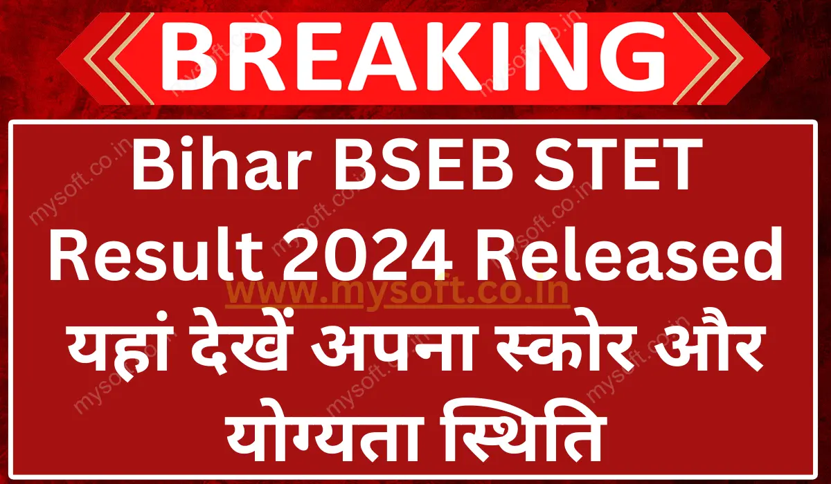 Bihar BSEB STET Result 2024 Released