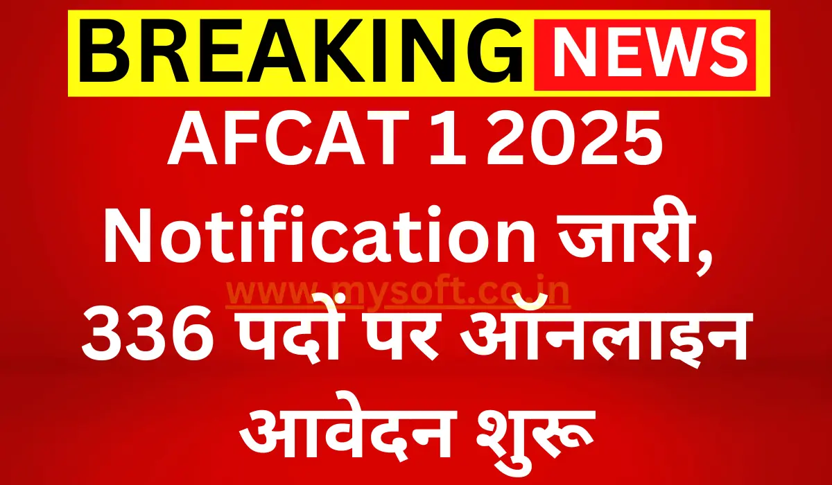 AFCAT 1 2025 Notification Out, AFCAT Exam, Eligibility, Online Form