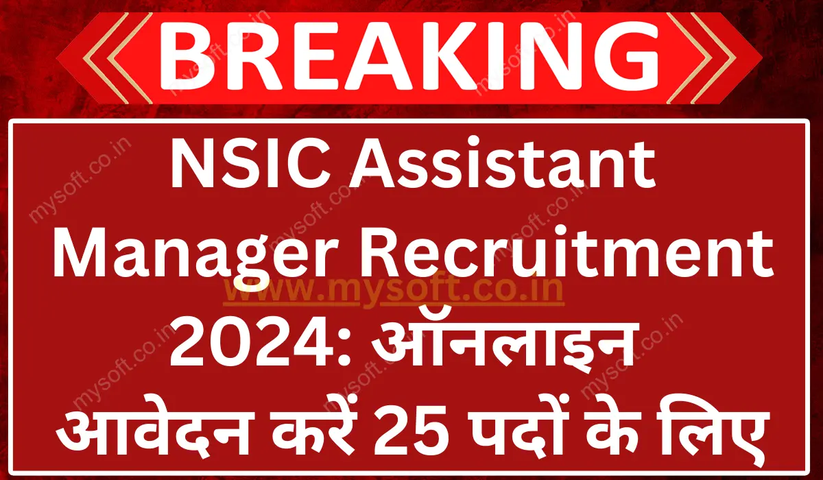 NSIC Assistant Manager Recruitment 2024 Apply Online