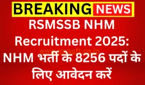 Rajasthan RSMSSB NHM Recruitment 2024, Apply Online for 8256 Posts