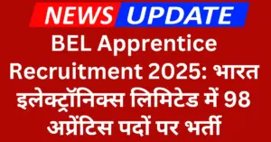 BEL Apprentice Recruitment 2025 Notification Out for 98 Posts